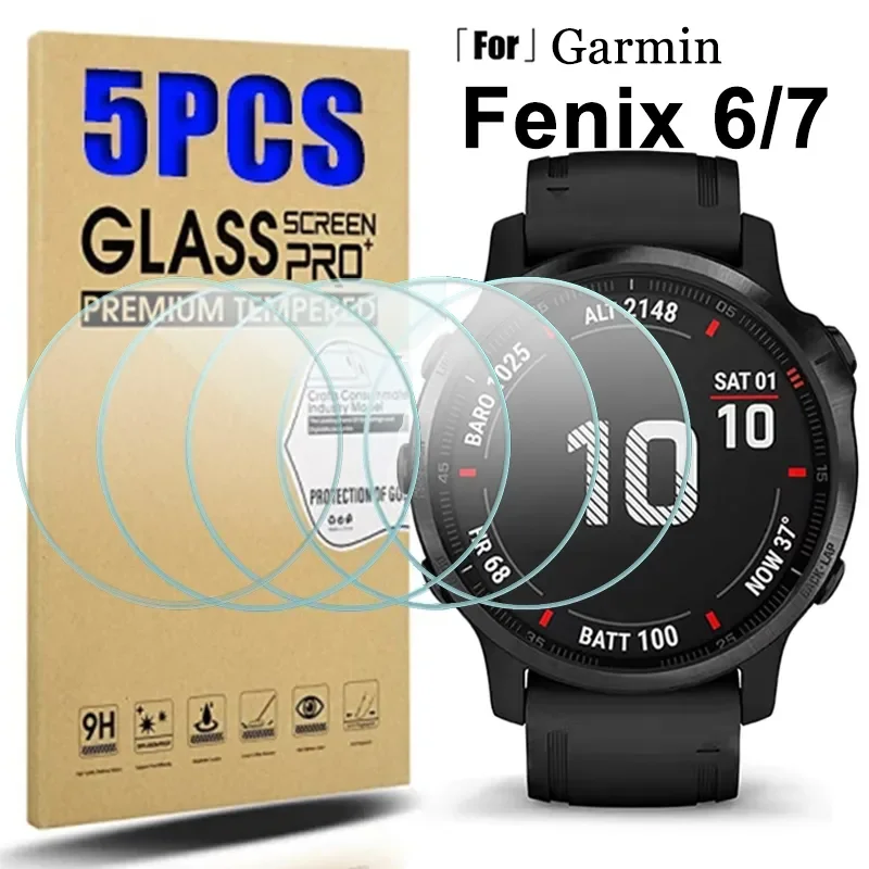 Tempered Glass for Garmin Fenix 7 7S 7X 6 6S 6X Pro Sapphire HD Screen Protectors Film for Fenix 7 7S 7X Smartwatch Accessories