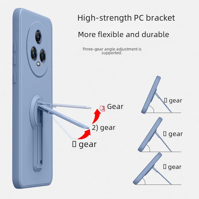 Luxury Soft Silicone Phone Case with Holder and Lanyard