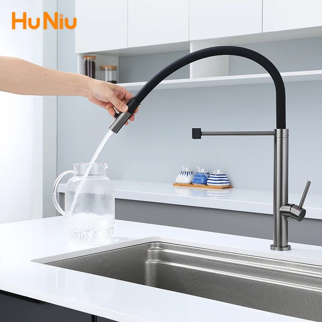 ก๊อกน้ําห้องครัวก๊อกน้ําอ่างล้างจานยางดึง Stream Sprayer ก๊อกสแตนเลส 304 Rotatable KITCHEN Mixer Water TAP Crane 3