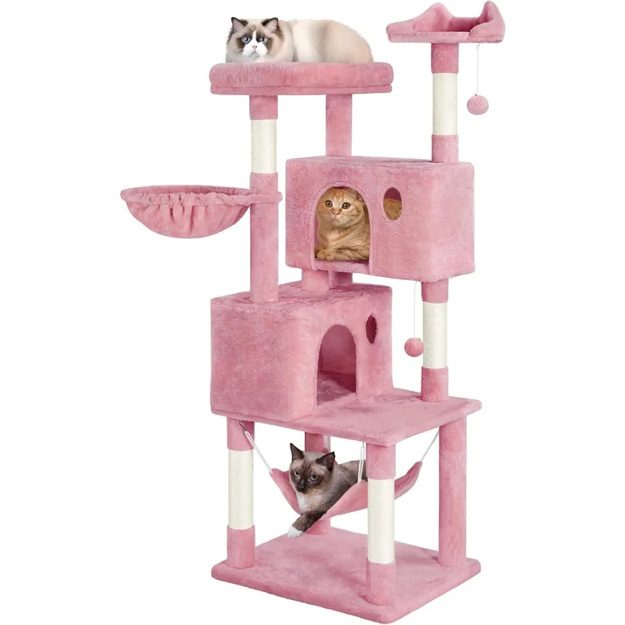 Cat Patio Multi Level Multi-Level Cat Tree Large Cat Tower with Condos Platform and Elevated ...