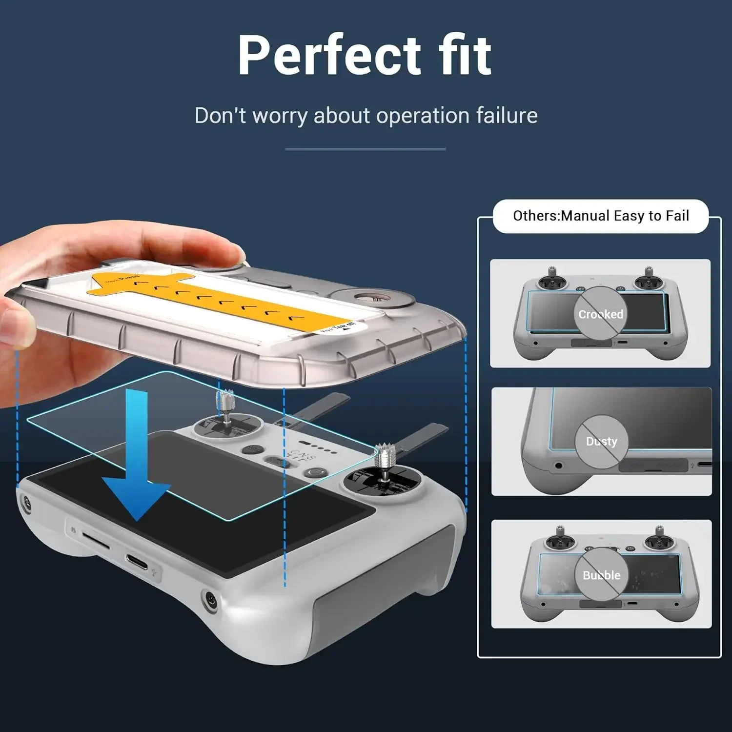 Tempered Glass with Installation Screen Protector for DJI RC Pro 2 RC 1 2 Remote Control Anti-scratch Film Clear Hardness Cover