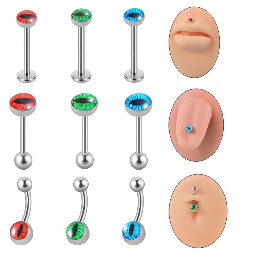14 Stuks Rechte Piercings 14G Chirurgisch Staal - Tepel, Tong & Oor Piercings 7 Maten