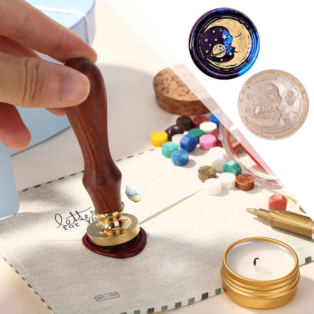 Seal Wax Sealing Stamp Star, Moon Scrapbooking Stamp