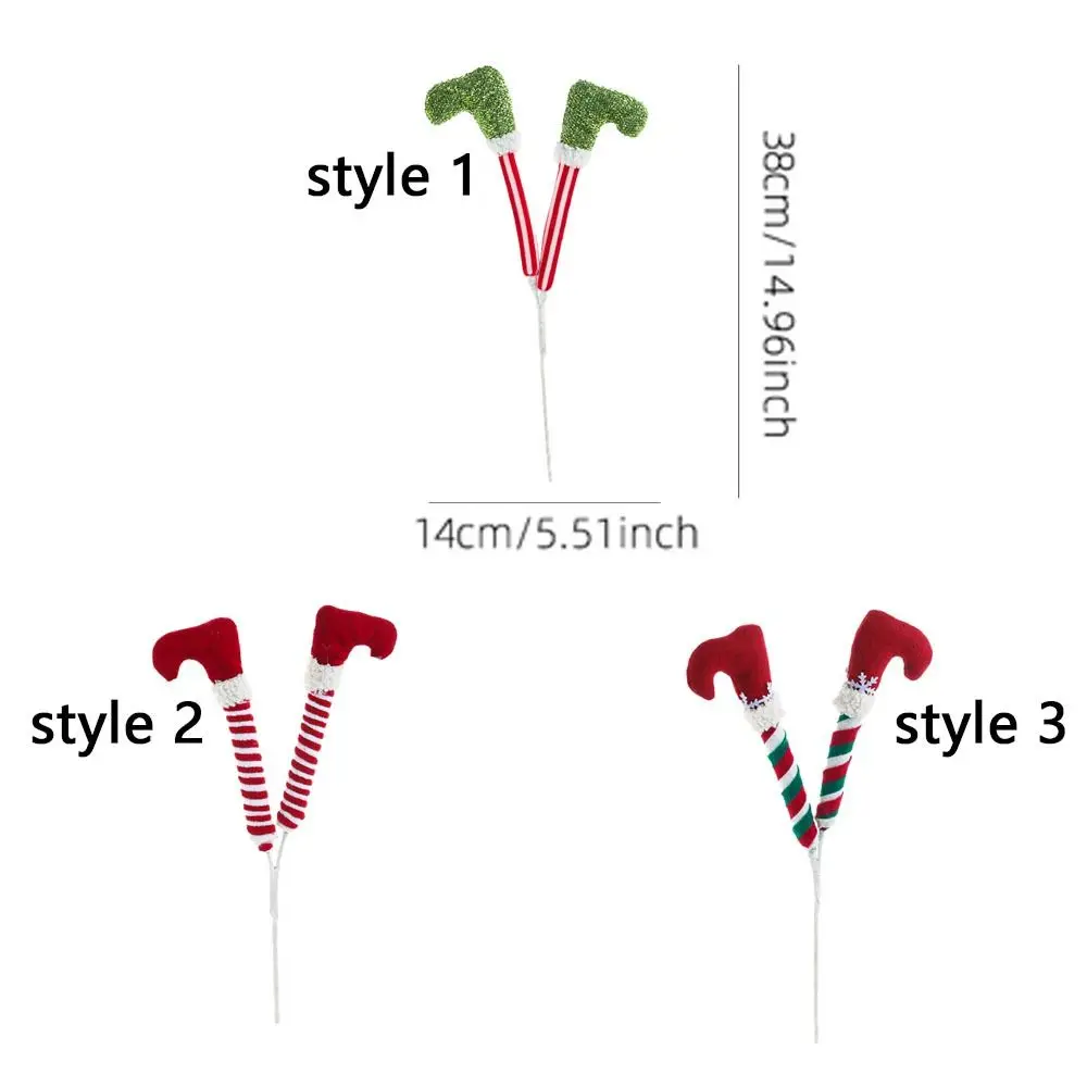 38cm Christmas Elf Legs Pendants Funny Realistic Plush Elf Legs Decorations Artificial Leg Handmade Xmas Tree Ornaments