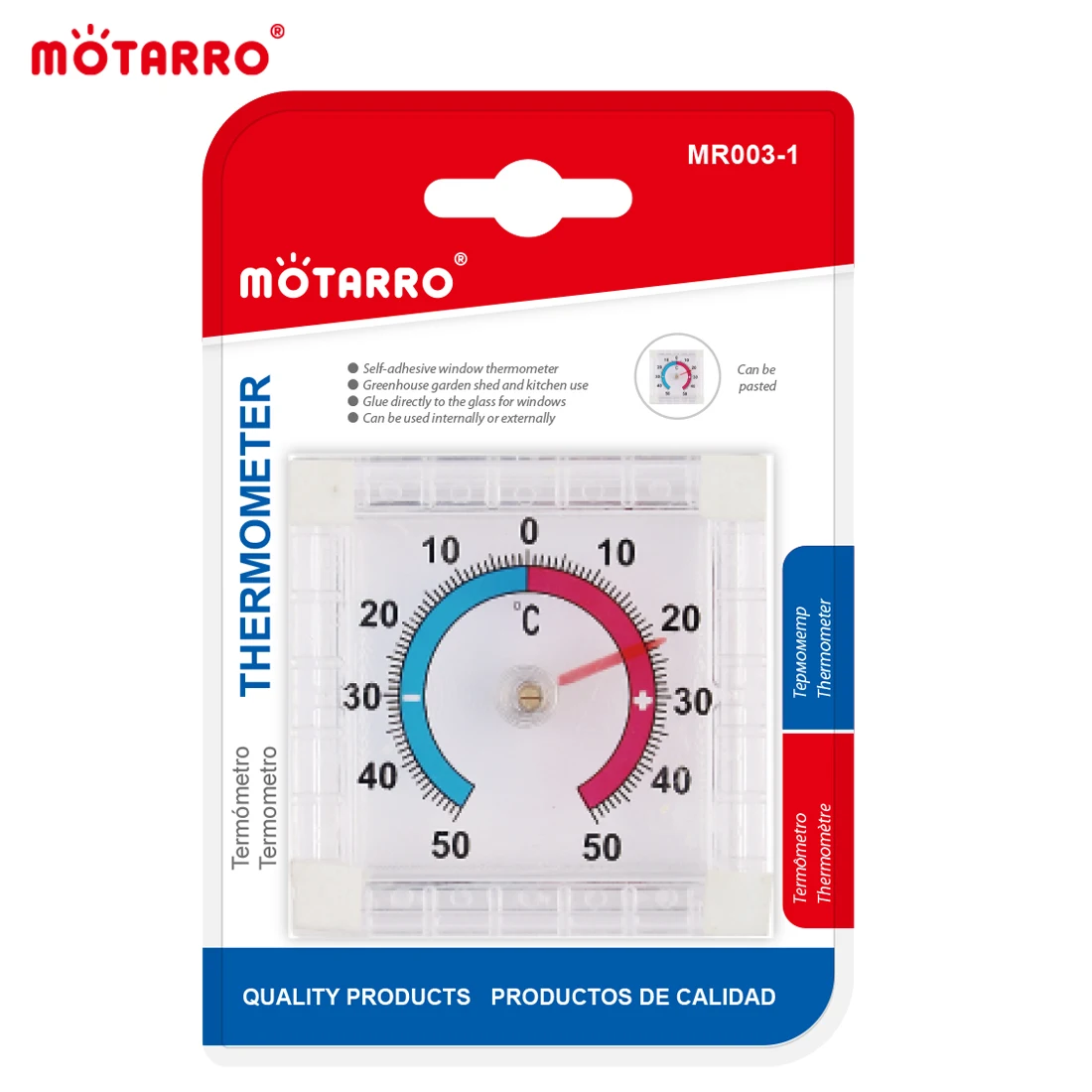 MOTARRO Mini Square Temperature Sensor Meter-50-50&deg;C Analog Thermometer For Refrigerator Kitchen Pointer Temperature Test temperature sensor meter