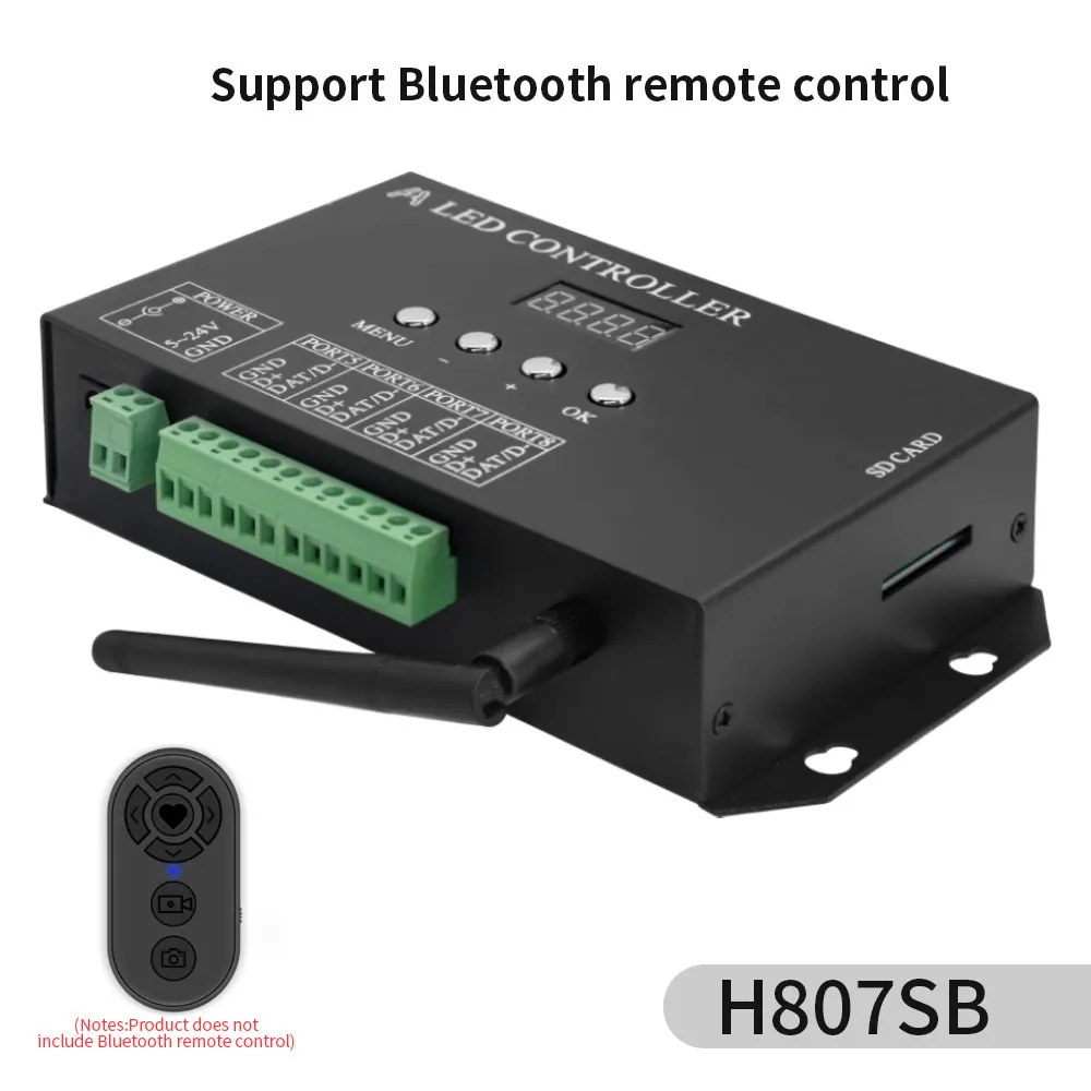 LED 픽셀 컨트롤러 Artnet To SPI, Madrix 소프트웨어 LAN 동기화 SD 카드, DMX512 콘솔 지원, H807SA, 8 포트, H807SBWiFI, 4 포트