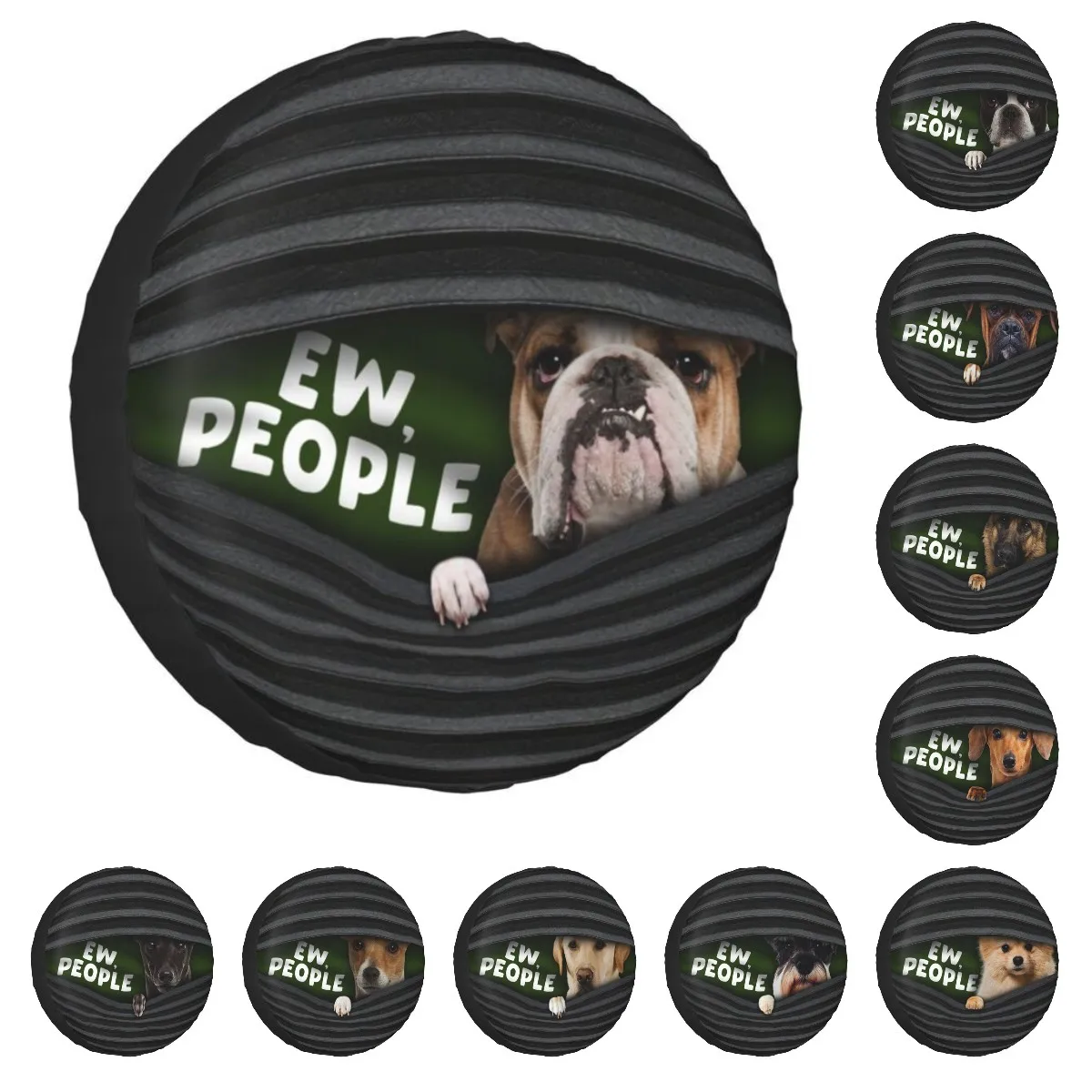 

Funny Bulldog Spare Tire Cover for Dog Lover SUV RV Trailer Car Wheel Protectors Universal for Trailer Truck Travel Trailer