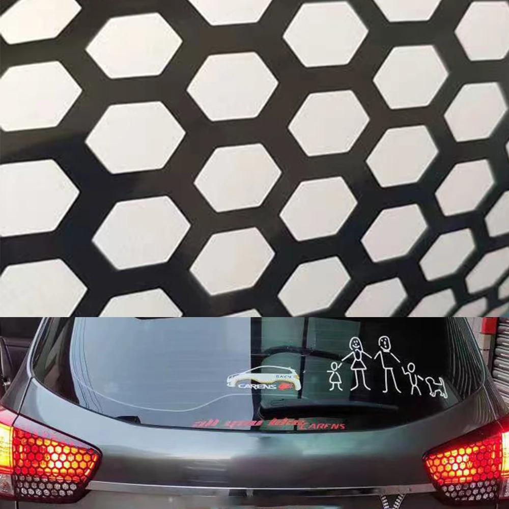 Car Tail Light Decals Car Sticker Tail Lamp Cover Car Rear Tail Light Lamp Stickers Universal Automotive Black Honeycomb Taillight Cover DIY Fog Light Smoke Film Decal Sticker