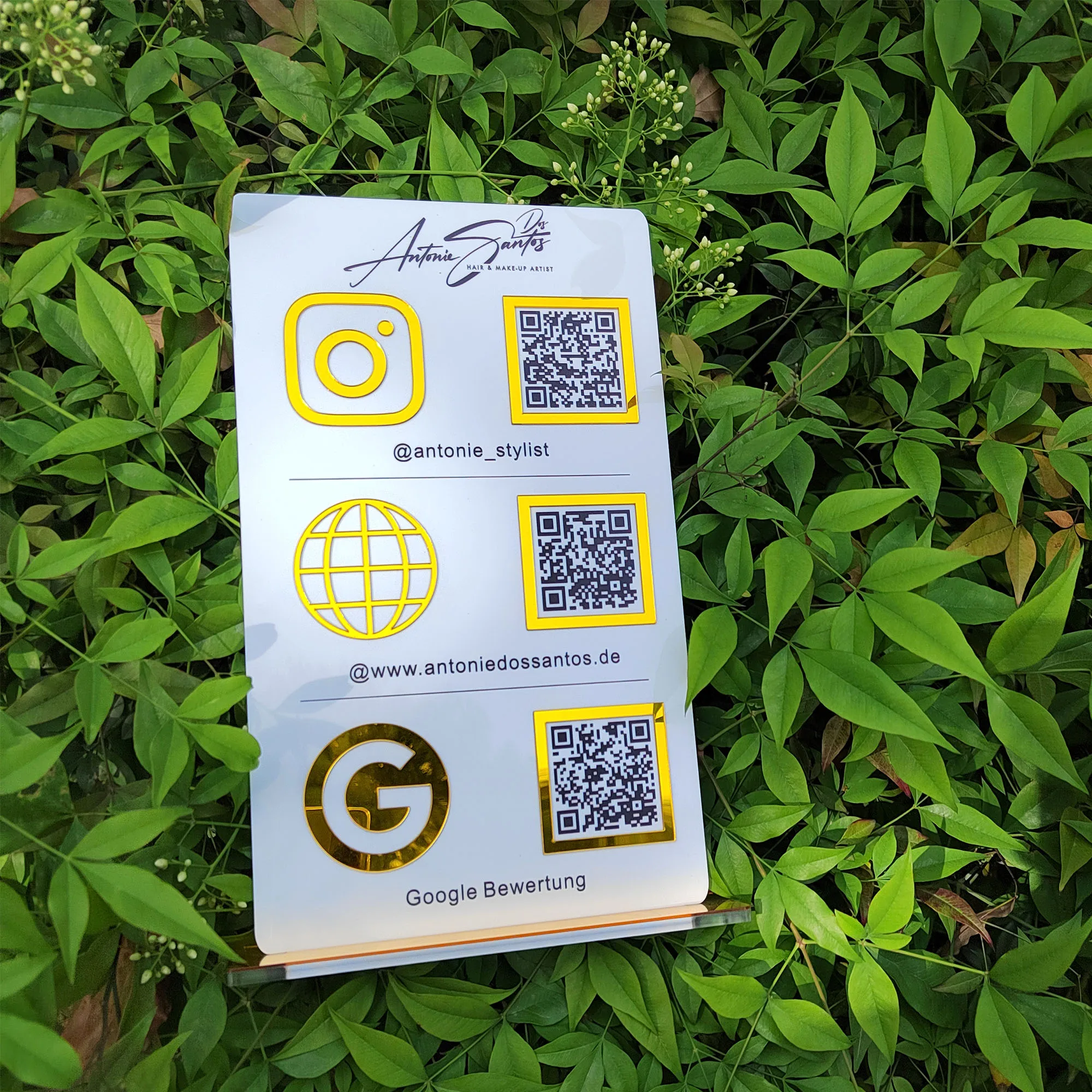 

Triple Icon and QR Code Instagram Business Social Media Sign Salon Sign Beauty Sign qr code sign for business Marketing Sign