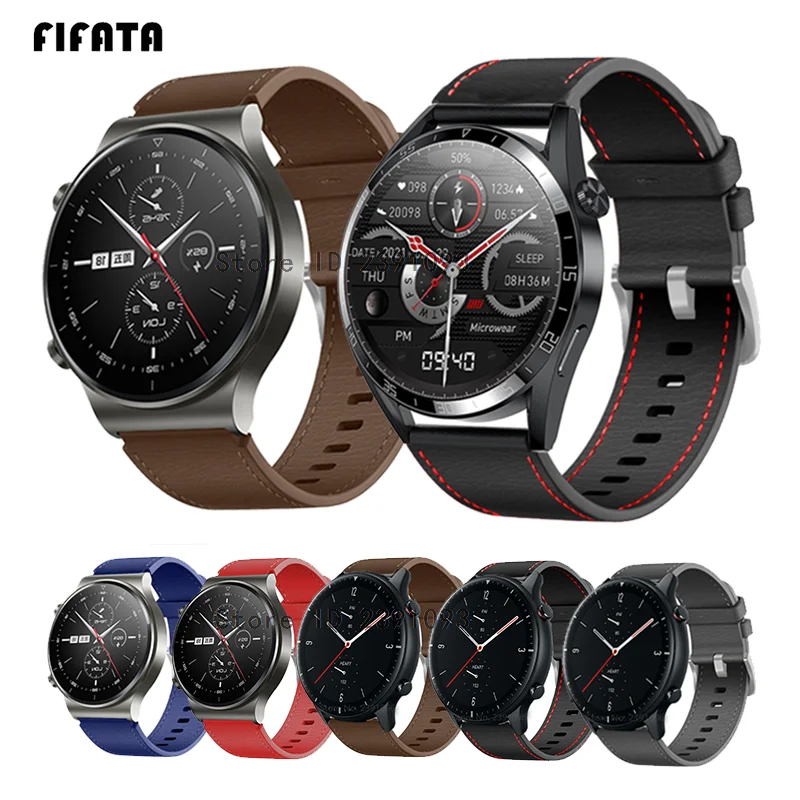 

Leather Strap For Huawei Watch GT3 46mm GT3 pro Replacement Bracelet For Amazfit gtr 3 pro GTR2 47mm SmartWatch Watchands correa