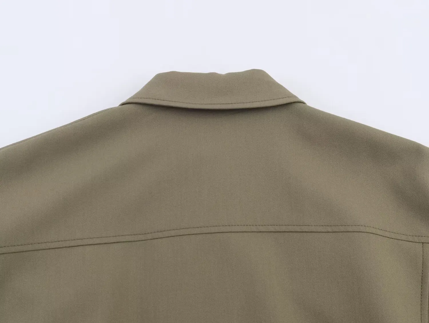 Women's Army Green Pilot Jacket Coat Female Fashion Turn-Down Collar Long Sleeve Loose Coats Lady Vintage Outerwear Chic Tops