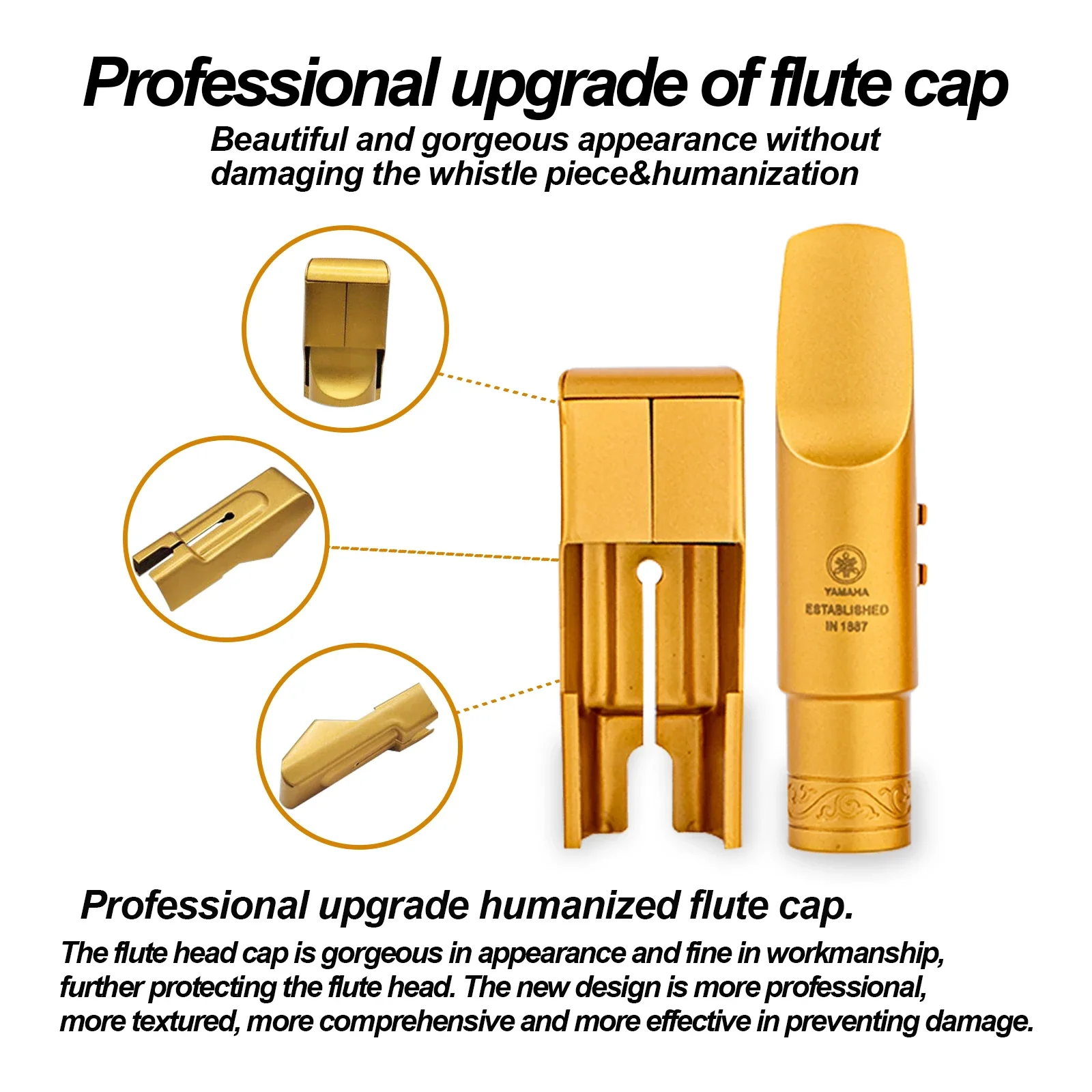 Tenor Soprano Alto Saxophone Metal Mouthpiece Gold Plating Sax
