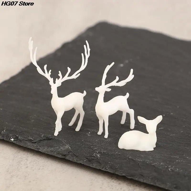 

1Pc Mini Resin Crystal Deer Christmas Forest Elk White Dessert Table Decor Merry Christmas Decor For Home Kids New Year Gift