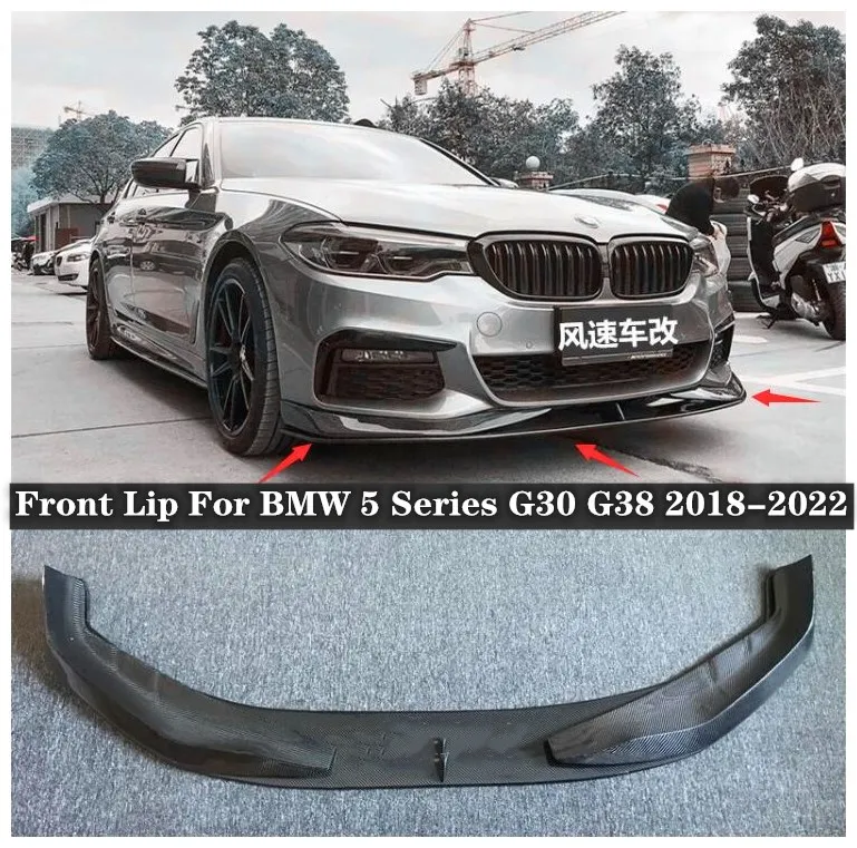 

High Quality Carbon Fiber Bumper Front Lip Splitters Cover Protector Fits For BMW 5 Series G30 G38 2018 2019 2020 2021 2022