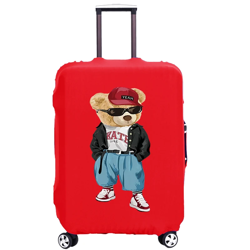 Luggage Cover Jacket Bear Fashion Luggage Cover Travel Suitcase Protective Cover Elasticity Dust Covers Suitable for 18-32 Inch Suitcases