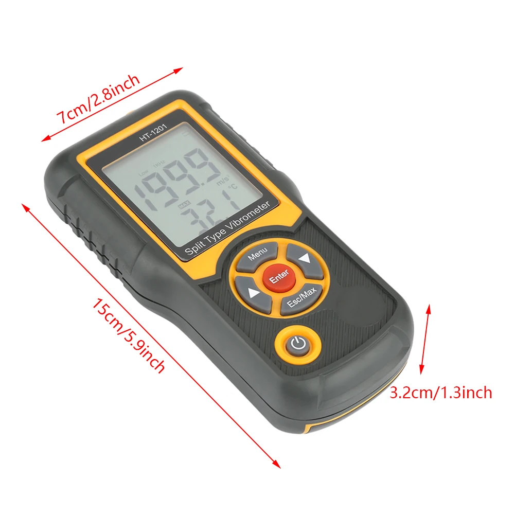 Digital Precision Split Type Vibration Meter Tester Acceleration Sensor Gauge Vibration Meter Digital Vibrometer