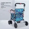 Elderly shopping carts mobility assistance, four wheeled foldable light Walking Stick walkers  walkers for elderly 4