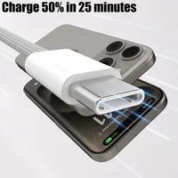 USB C Mobile Phone Cable Fast Charging USB A To Type C Nylon Braided Cord for Apple Carplay IPhone 17 16 15 Pro Max 16 15 Plus - Image 5