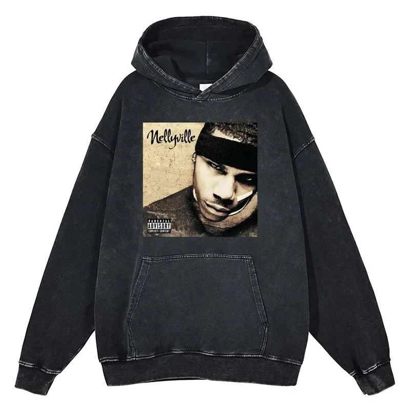 

Hip Hop Rap Nelly Graphic Hoodies High Street Fashion Men Women Clothes Autumn Winter Quality Cotton Oversized Sweatshirt