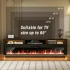 70" Fireplace TV Stand for TVs Up To 80" with 64" Electric Fireplace, TVs Console for The Living , Media Console Table TV Stand 6
