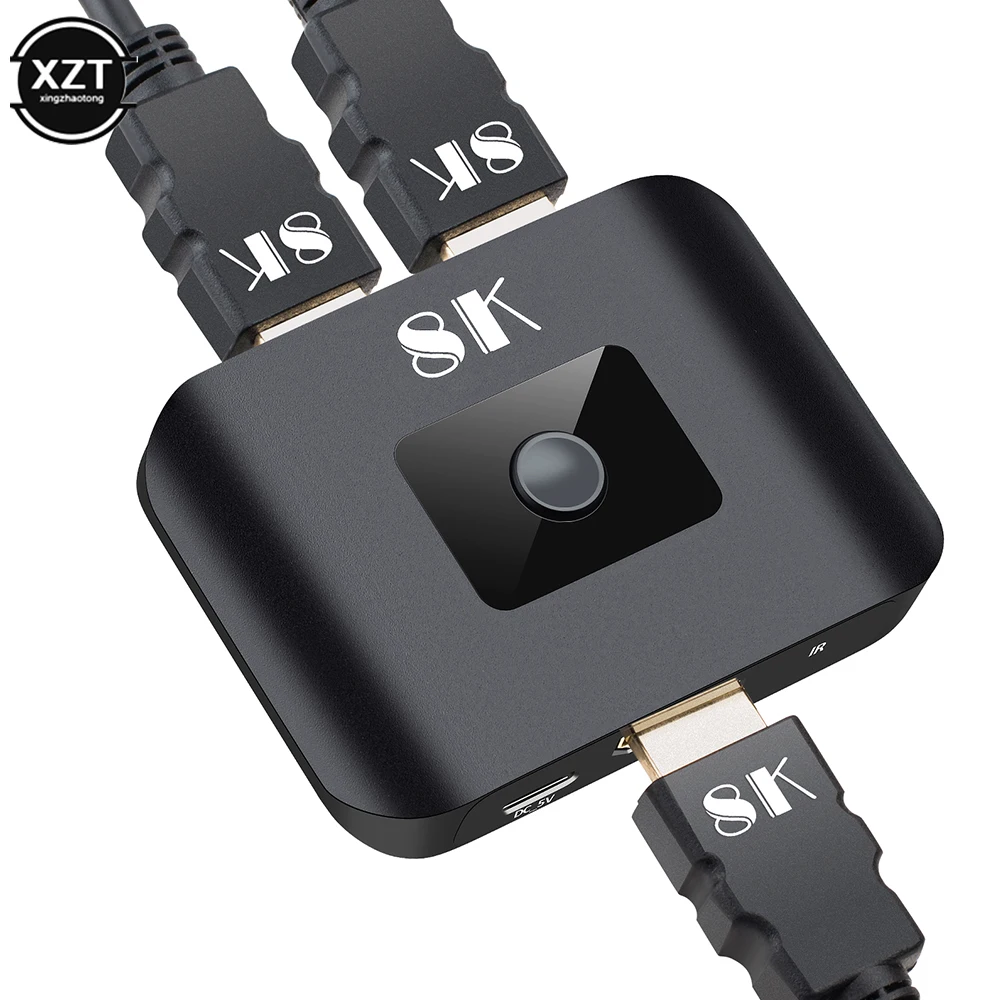 

8K HDMI-compatible 2.1 Switch 8k 60hz 4k 120hz Switch 2 In 1 Out Splitter 2x1 Switcher with Romote Control for PS4 Xbox HDTV