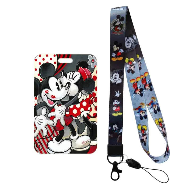 Disney Mickey Minnie Mouse Girls Card Holder Bank Card Holder Business Badge Card Case Frame ABS Employee Clip