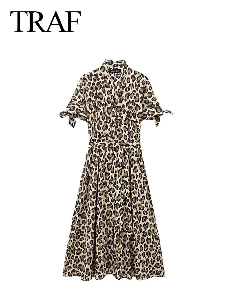 

Платье Летнее Длинное с V-образным вырезом и коротким рукавом