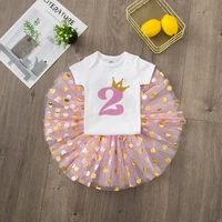 1 / 2 Year Baby Girl Clothes Birthday Party Tutu Dress Set Newborn Baby Girls Birthday Outfits Toddler Infant Girls Costume 5