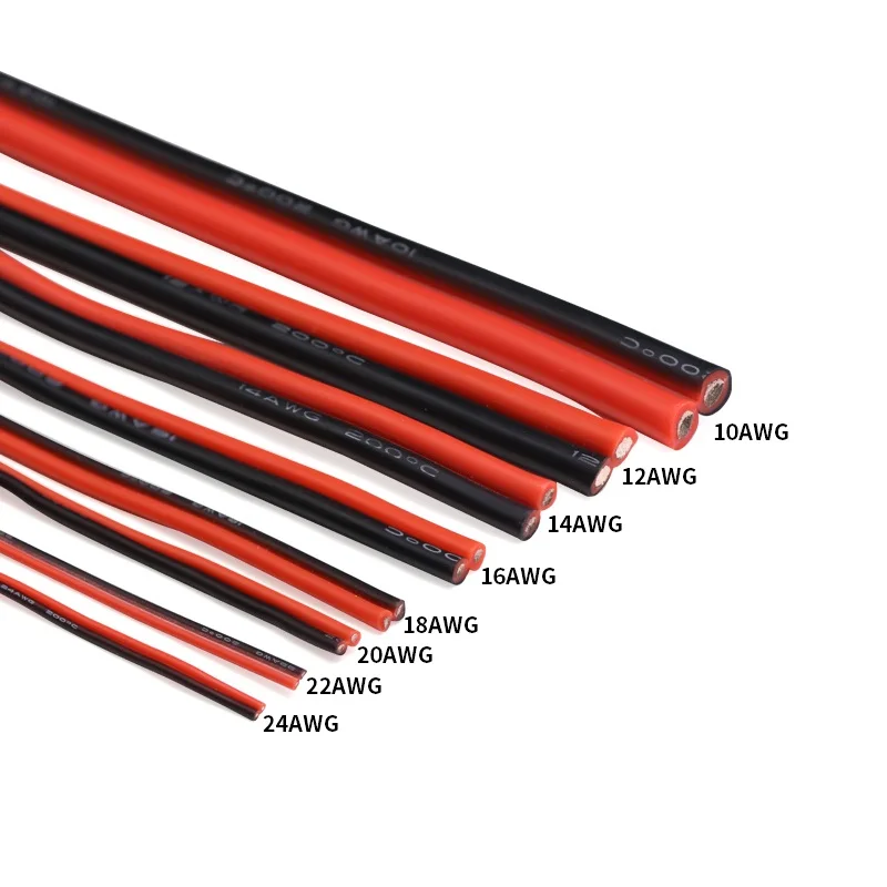 KINGDUO Cavo Elettrico In Silicone Morbido 12AWG 1 Metro - Rame Stagnato Colorato Trasparente Viola
