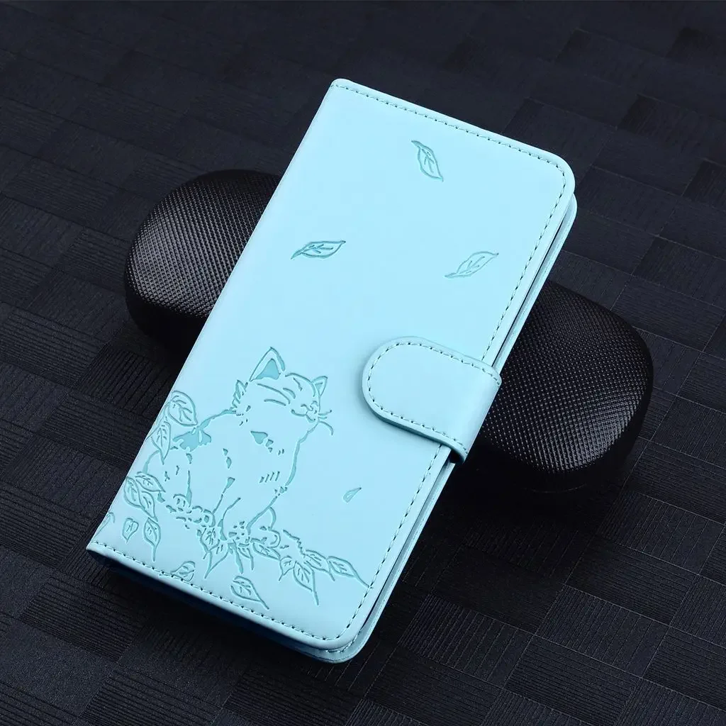 Kawaii Cat Leather Flip Wallet Phone Case Cover