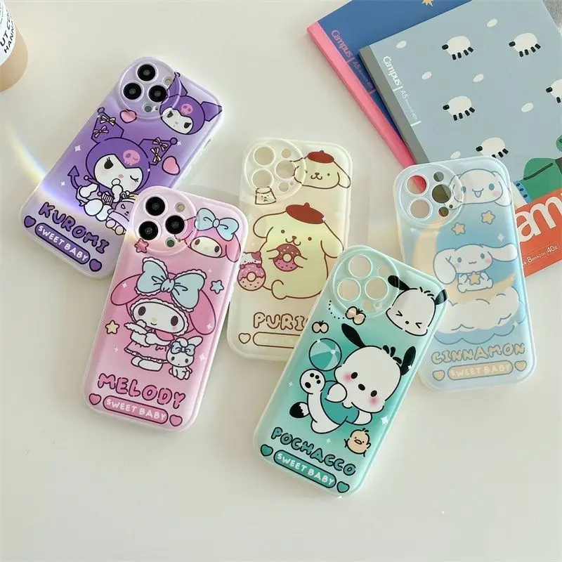 

MINISO Kawaii Sanrio подходит для Apple 13 мобильный телефон IPhone11/12/15Promax Мультяшные пузырьки Xr креативная защита от падения