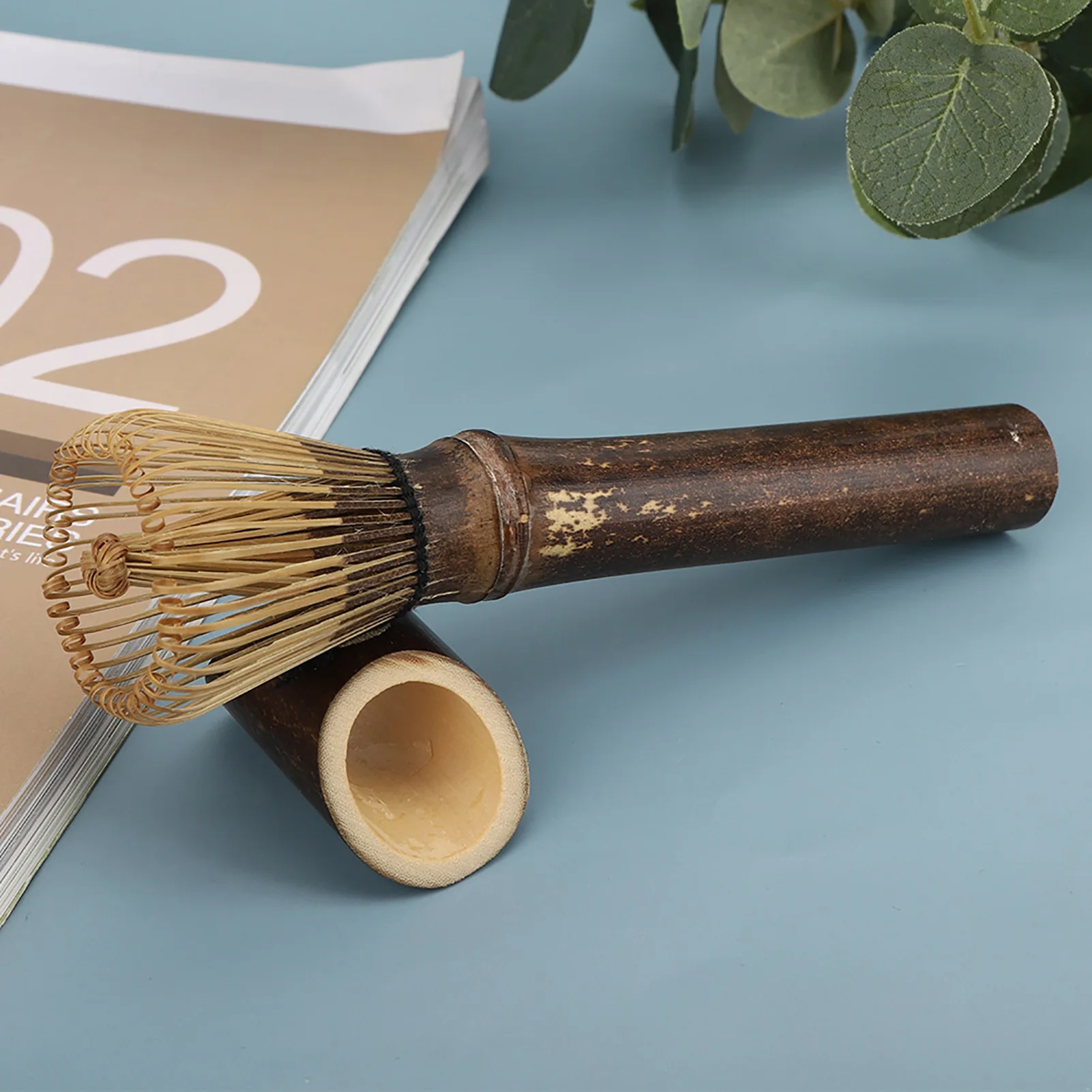 Chasen Kitchen Brush Matcha Whisk Natural Bamboo Chasen Matcha Green Tea Whisk Long Handle Powder Brush Tool Tea Preparing Tool