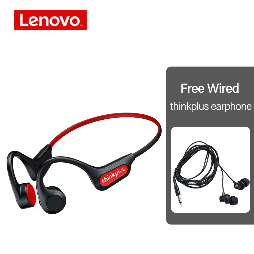 Lenovo X3 Bone Conduction Bluetooth Headphones Sport Running Headset Waterproof Wireless Earphone With Mic for Cycling Driving 