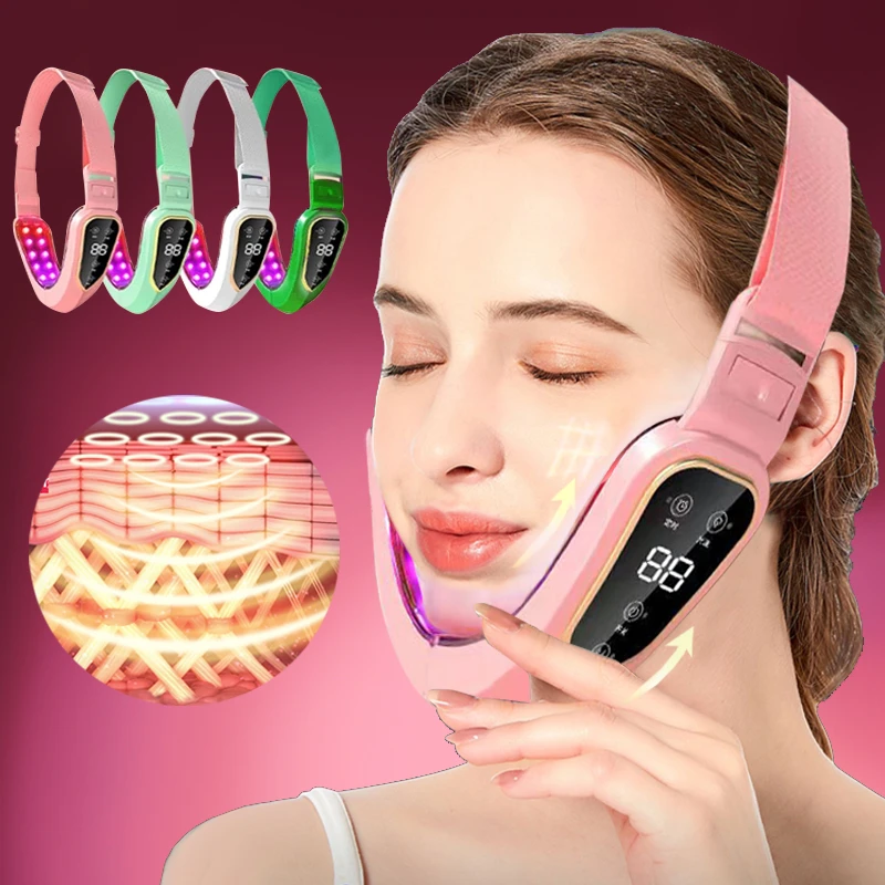 

Facial Lift Device Microcurrent Vibration Massager V-shaped Cheek Lifting Face Slimming Double Chin Remover LED Photon Therapy