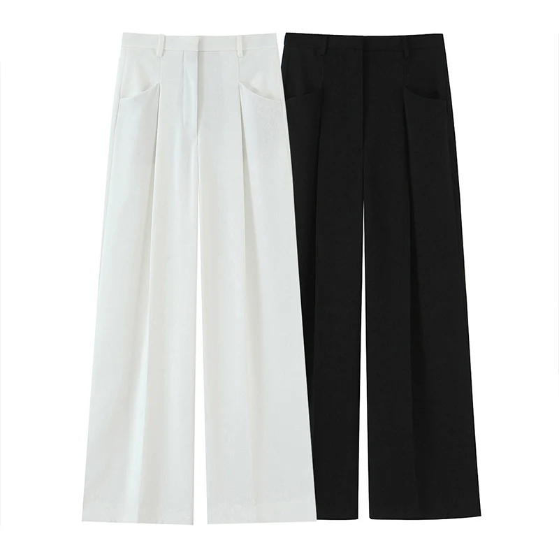 Fashion Women's Sleeveless V-neck Vest Sets Casual High Waisted Pleated Pants Suit Commuting Daily Suit Summer 2025