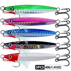 PROBEROS 5Pcs 3D Eye Metal Jig Bionic Bait for Saltwater Shore Casting (LF150N40)