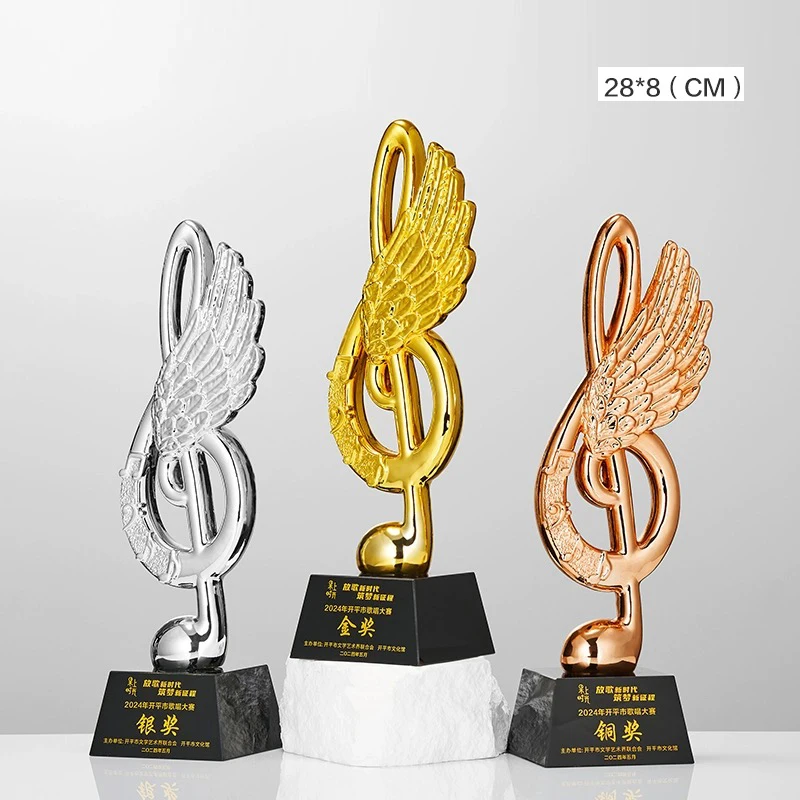 Customized Free Engraving Crystal Microphone Shape Award Trophy Home Decor Singing Music Contest Competition Resin Souvenir, 1Pc