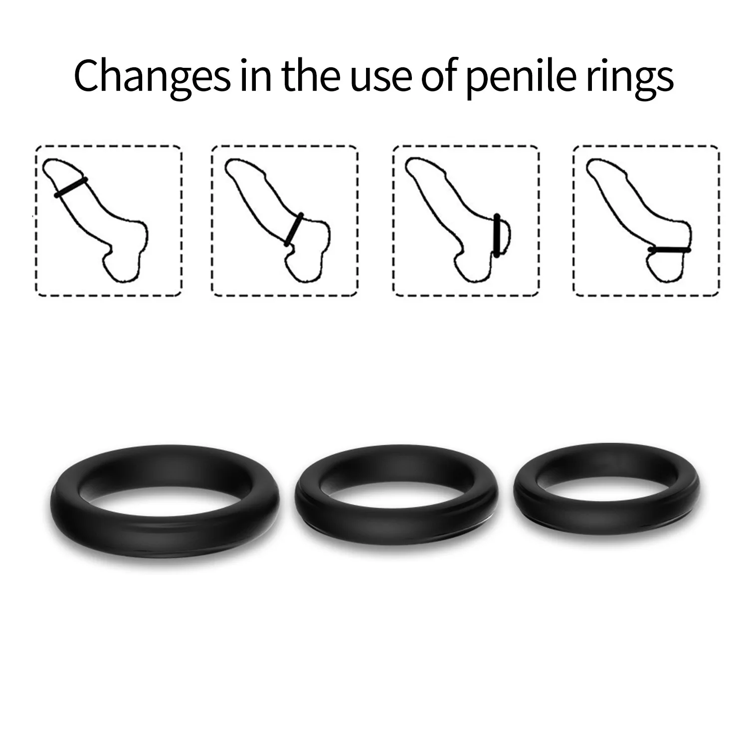 Männlicher Ring-Ring-Verzögerungs-Ejakulations-Hodensack-Bindungs-Ballstretcher-Anillos para hombre Silikonring-Sexspielzeug Fo_voghion.com