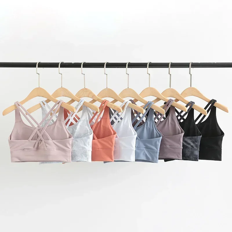 Lemon Yoga EVERYDAY Cross Workout Sports Yoga Bras Women Naked Feel Shockproof Push Up Running Gym Fitness Crop Tops Logo