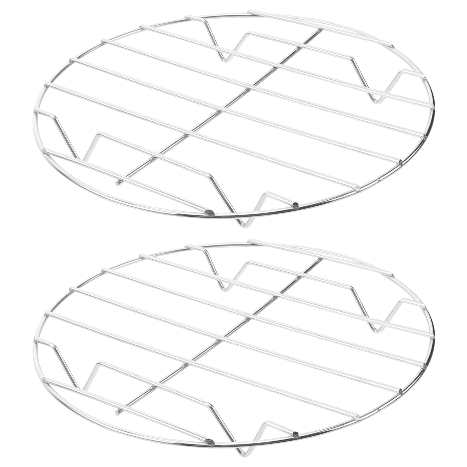 

2 Pcs Stainless Steel Griddle Portable Grill BBQ Rack for Home Barbecue Skewers