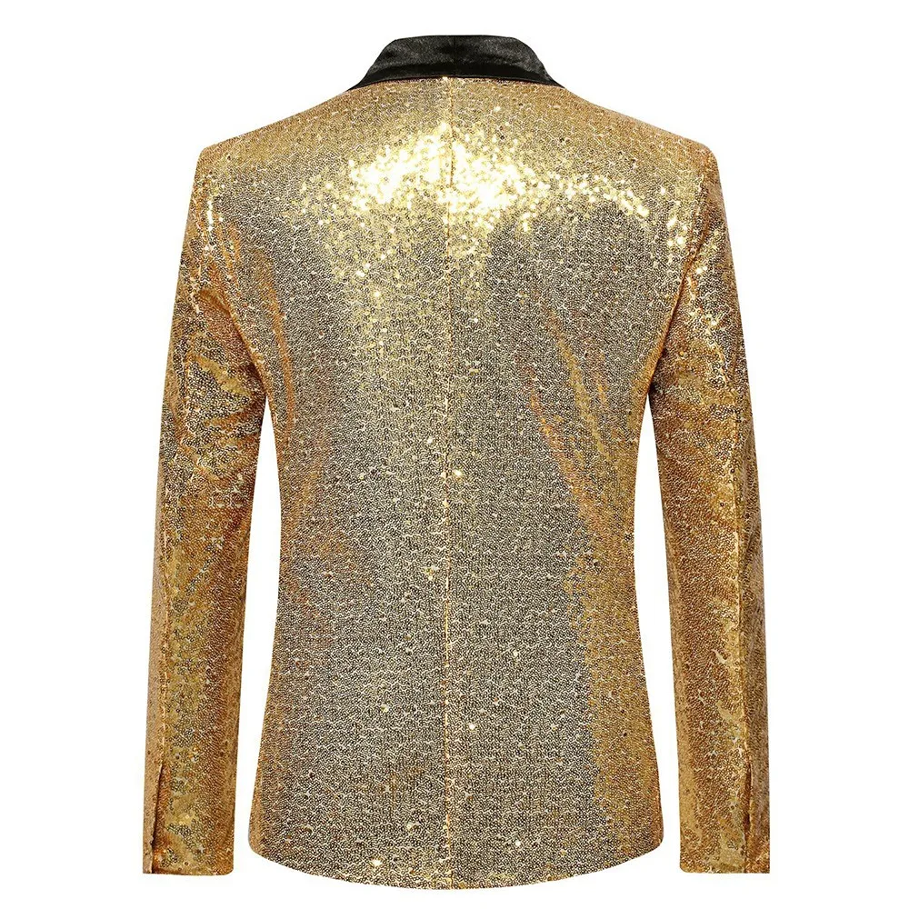 Brand New Coat Jacket Party Polyester Suit Coat Bling Formal Wear Gentleman Glitter M/L/XL/2XL Party Performance