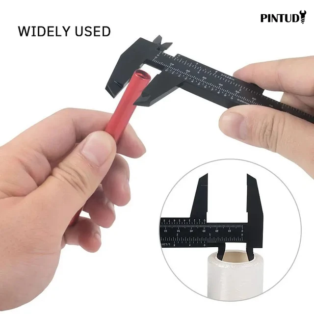 1PC Plastic Vernier Caliper Digital Display Caliper Mini Text Play Caliper Student Vernier Ruler 0 to 150mm Measuring Tool 3