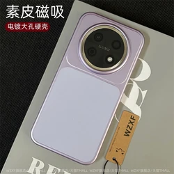 MagSafe Magnetic PU Leather Electroplated Shockproof Phone Back Cover for Huawei Nova 15 Max (PURPLE)