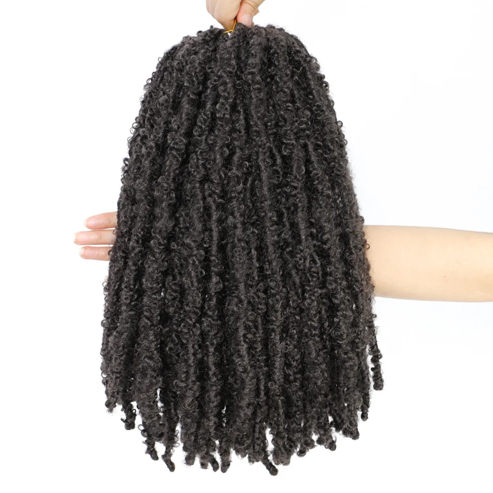 12 14 inches Real Butterfly Locs Bob Crochet Hair Natural 1B 4 27 30 613 Blond Burgundy 350 Colored Distressed Faux Locs Hair 3