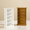 1/12 Dollhouse Bookshelf Storage Cabinet Miniature Closet Book Table Cabinet Shelf Model Dollhouse Furniture Decor DIY Toys 2
