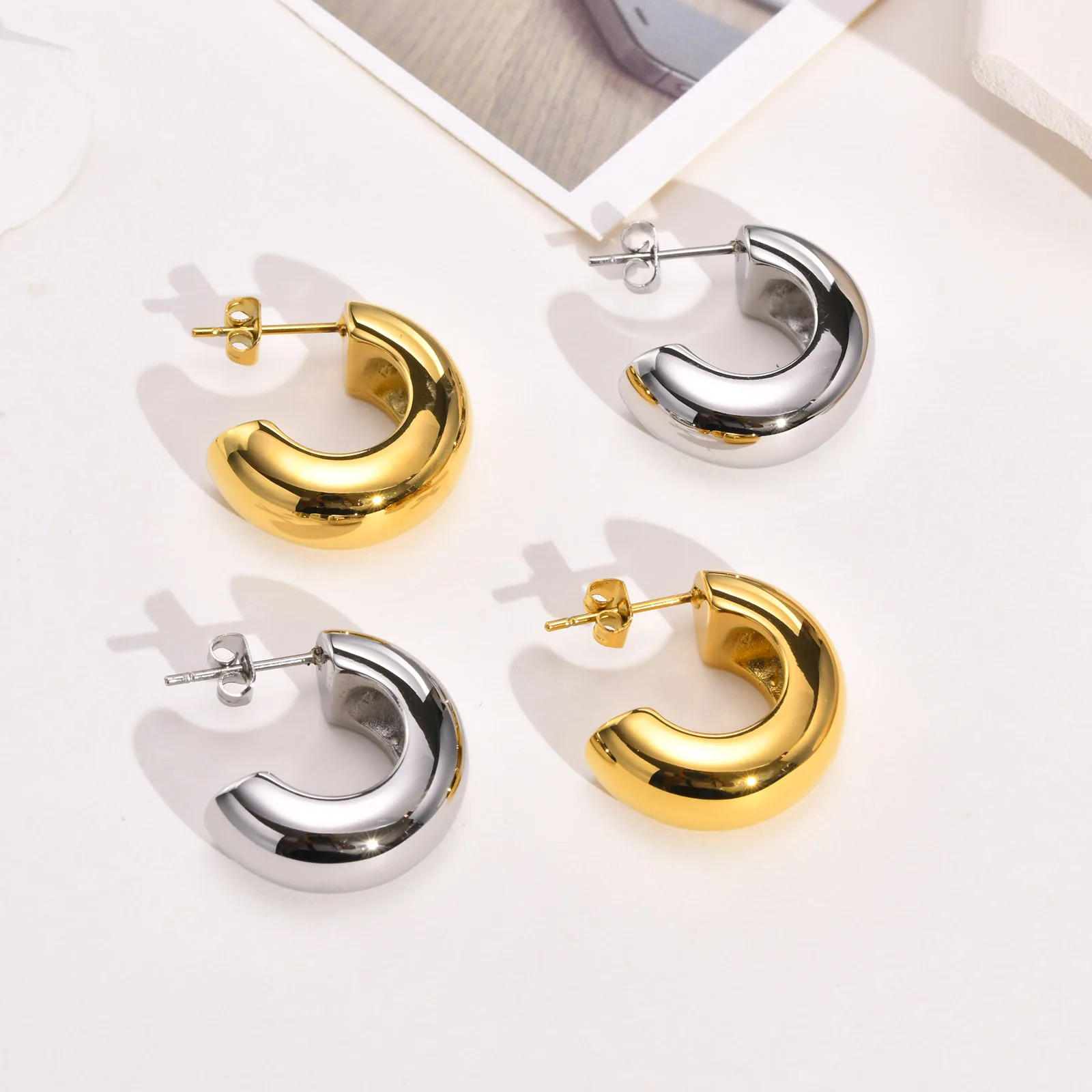 Orecchini A Cerchio In Argento 925 Per Donna - Tondi Spessi, Ipoallergenici, Leggeri E Chic - Idea Regalo