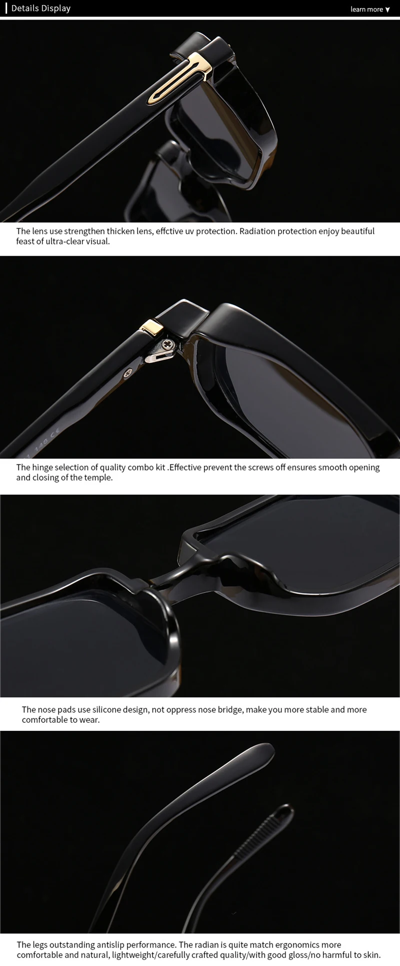 SHAUNA Ins Popular Fashion Rectangle Sunglasses Women Shades UV400 Retro Gradient Men Square Trending Rivets Sun Glasses_voghion.com