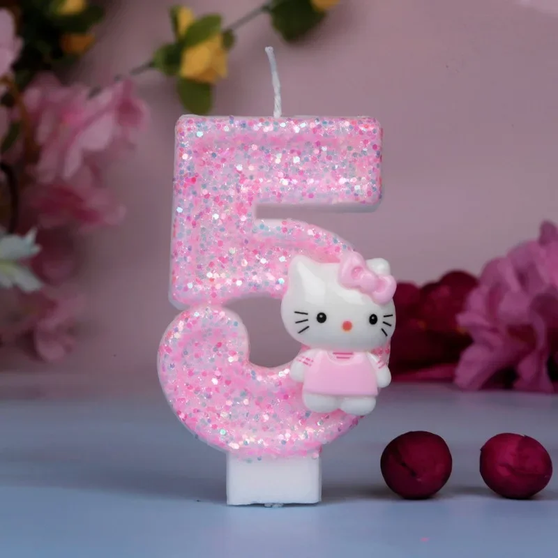 Cake Candles 3D Pink Cartoon Creative Digital Candle for Birthday Cake Cute Decoration for Birthday Party Anniversary Party,decorative candles