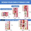 BRIAN&DANY Portable Cartoon Clothes Closet DIY Storage Organizer,Sturdy Safe Wardrobe Children Kids,8Cubes&2Hanging Sections 5