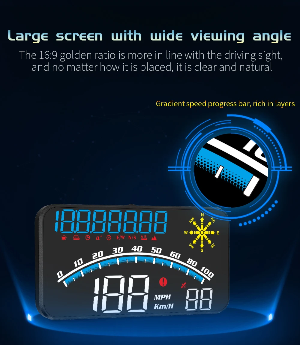 G10 HUD Head Up Display GPS System for All Car Auto Accessory Smart Digital Spee